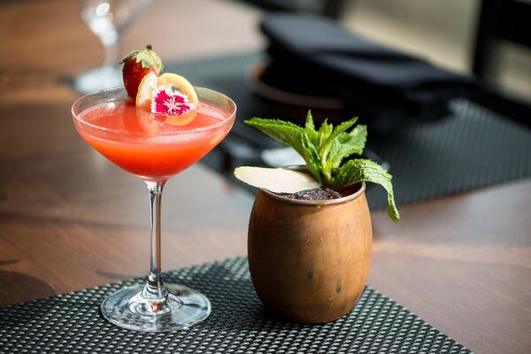 Sakura Smash and Green Tea Mule cocktails. Photo credit- Mia Yakel.