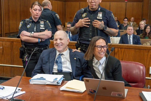 Harvey Weinstein appears for a pre-trial hearing at Manhattan Criminal Court on Wednesday, March 12, 2025, in New York. (Steven Hirsch/New York Post via AP, Pool)