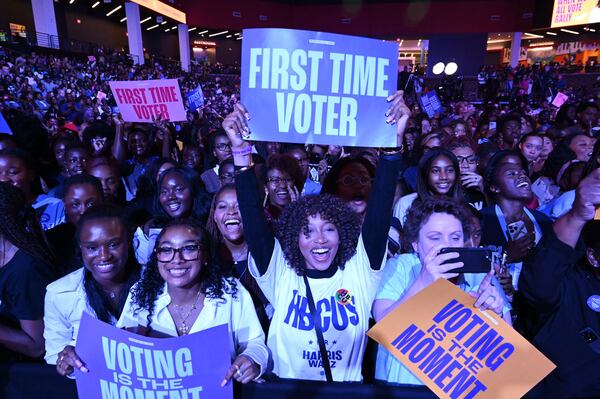 The crowd at Michelle Obama's When We All Vote rally in College Park.