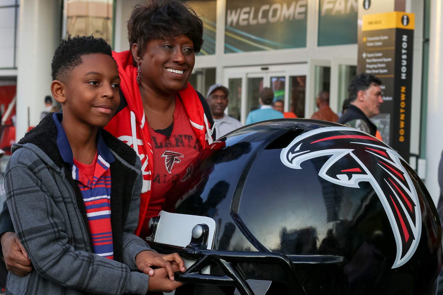 Falcons fans in Houston