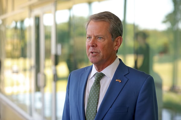 At the Atlanta Police Foundation’s annual breakfast this week, Gov. Brian Kemp reinforced his support for the embattled public safety training center and repeated his challenge to Democrats to back the project. (Jason Getz/Jason.Getz@ajc.com)