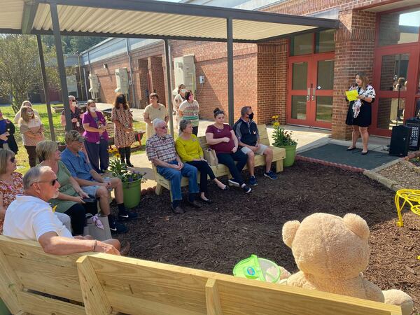 The garden has two rose bushes, which were Angie Townsend's "favorite pollinating plants," according to White Elementary School's principal.