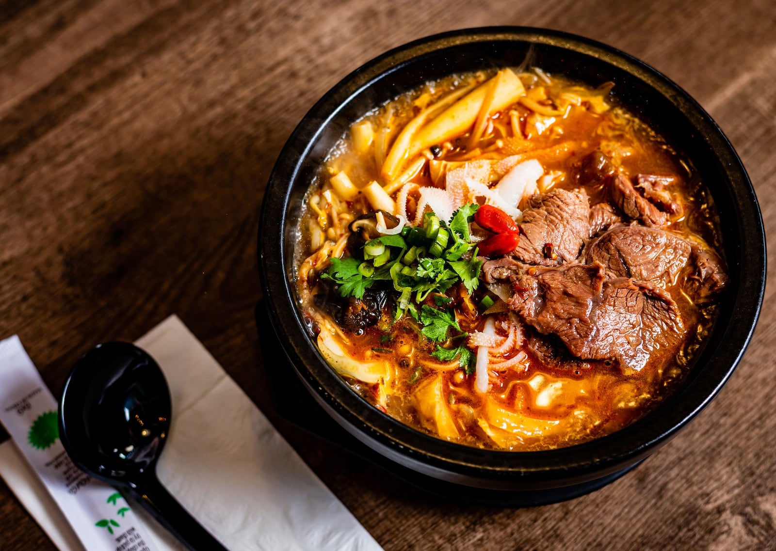 The beef mixtures hot pot rice noodle soup is a hearty option at Yunnan Crossing Bridge Rice Noodle. CONTRIBUTED BY HENRI HOLLIS