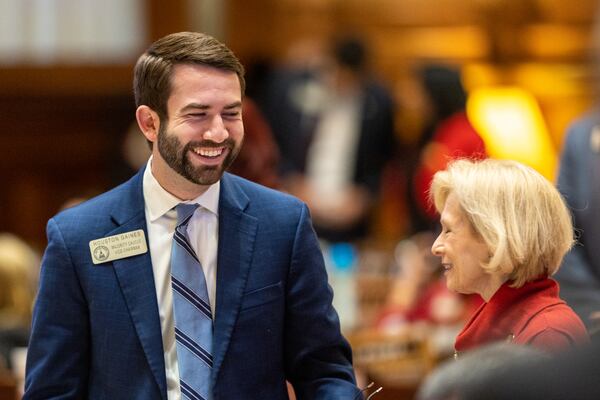 Georgia State Rep. Houston Gaines, R-Athens, is seen in the House of Representatives in Atlanta on Thursday, February 2, 2023. (Arvin Temkar / arvin.temkar@ajc.com)