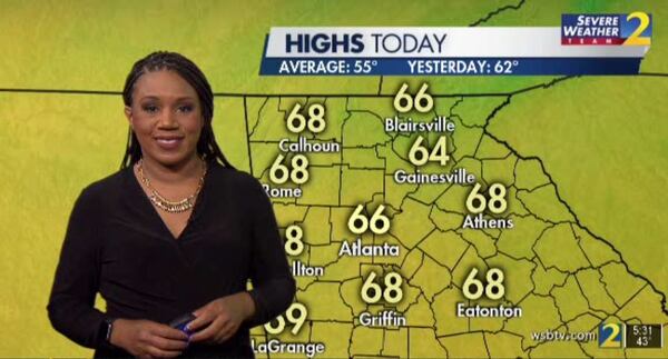 Channel 2 Action News meteorologist Eboni Deon said mild temperatures in the 60s should carry Georgia through the weekend. The average high for this time of year is 55 degrees.