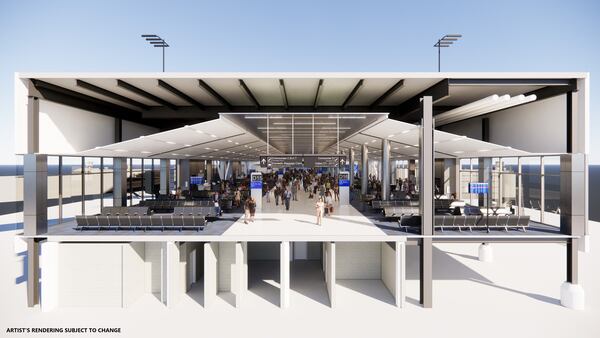 Rendering of what Hartsfield-Jackson International Airport's Concourse D will look like after a $1.4 billion widening project.