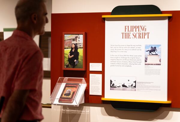 John Williams, founder of Shibui Design, walks through the updated exhibit on “Gone With the Wind” his company designed at the Margaret Mitchell House in Atlanta on Tuesday, July 9, 2024. (Seeger Gray / AJC)