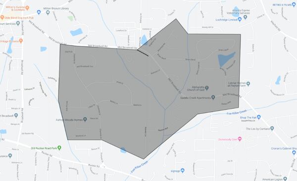 This is a map of the affected area.