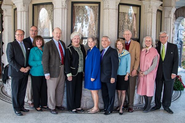 From left: Georgia Trust President and CEO Mark C. McDonald, honorees Ira and Libby Levy of Rome, Howard and Mary Morrison of Savannah, Susan and Mike Starr of Atlanta, Frances and Nat Hansford of Lexington, and event chairs Teri and Mose Bond. CONTRIBUTED BY THE GEORGIA TRUST FOR HISTORIC PRESERVATION