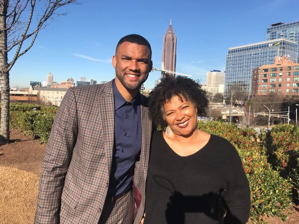 Brandon London with his mom Beverly. CREDIT: Rodney Ho/rho@ajc.com