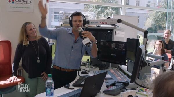  Ryan Seacrest at Seacrest Studios at Children's Healthcare in Atlanta with Wendy Threatt, program coordinator and former Star 94 jock.