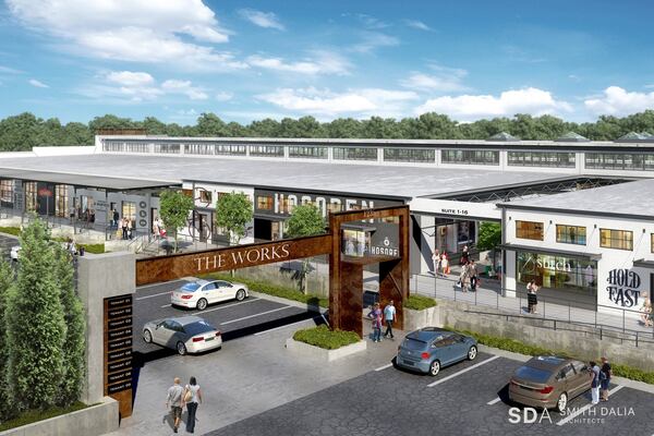 A rendering of the planned Works at Chattahoochee project in northwest Atlanta. Selig Development plans to transform aging warehouses into a blend of offices, apartments, retail, restaurants and green space. SPECIAL