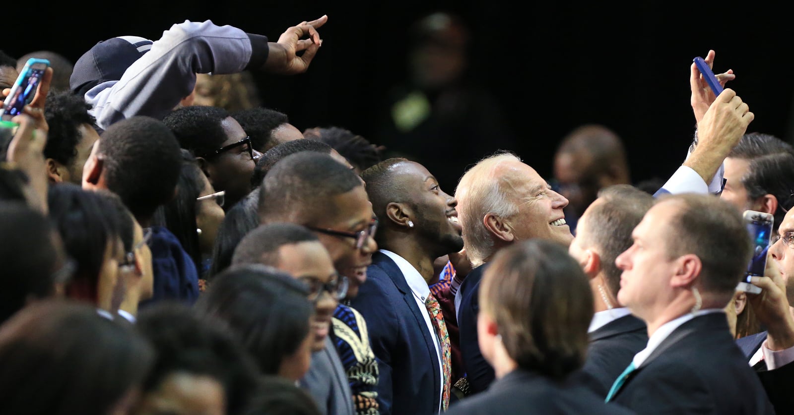 Then-Vice President Joe Biden visited Morehouse College during a three-college tour to mobilize students to take action to prevent sexual assault on campuses on Tuesday, Nov. 10, 2015 in Atlanta. Biden is scheduled to give the commencement address on Sunday at Morehouse. Curtis Compton / ccompton@ajc.com