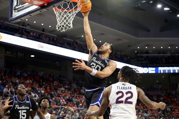 Georgia State's Kaleb Scott puts up a shot. 