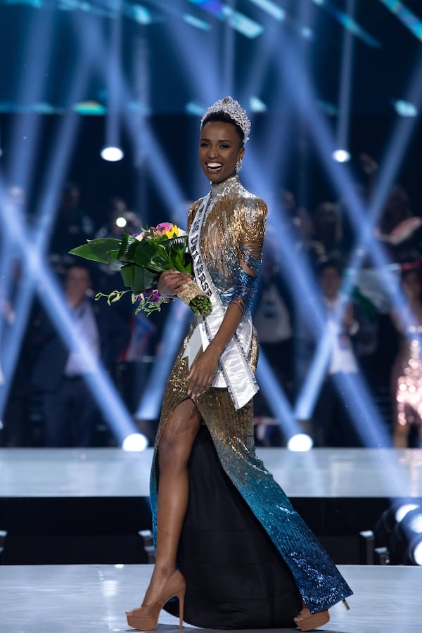 Zozibini Tunzi, Miss South Africa 2019 is crowned Miss Universe at the conclusion of The MISS UNIVERSEÂ® Competition on FOX at 7:00 PM ET on Sunday, December 8, 2019 live from Tyler Perry Studios in Atlanta. The new winner will move to New York City where she will live during her reign and become a spokesperson for various causes alongside The Miss Universe Organization. HO/The Miss Universe Organization