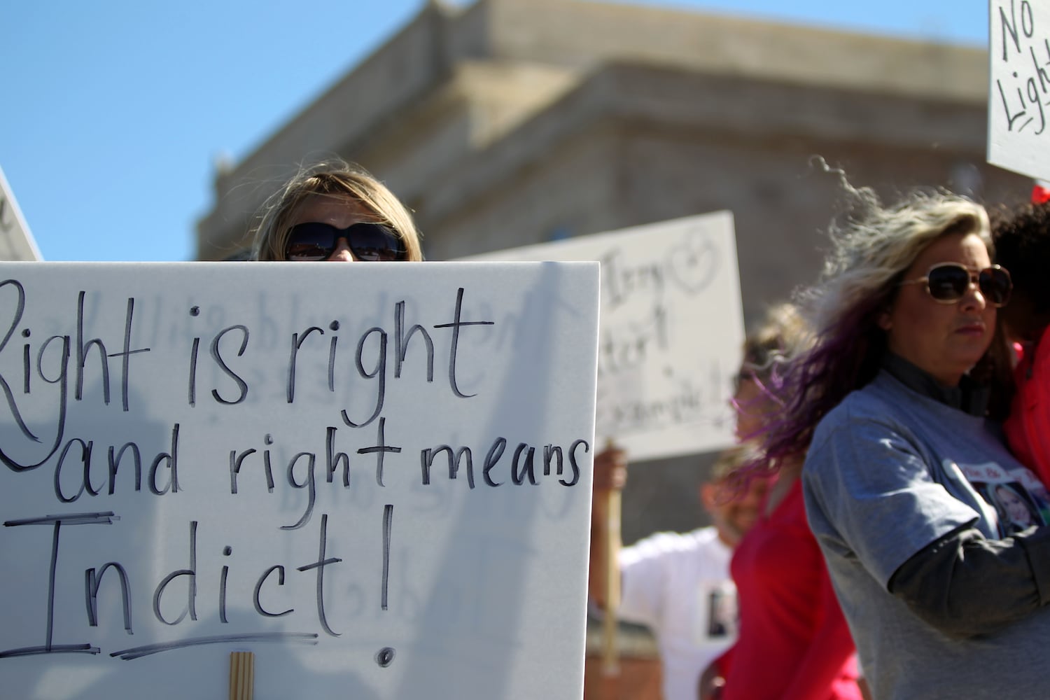 Protest over fatal trooper-involved crash, Feb. 19, 2016