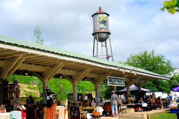 The Tammany Trace trailhead in Covington is marked by an old-style train station that hosts a farmers' market and live music performances. 
Courtesy of Bobby Gilboy