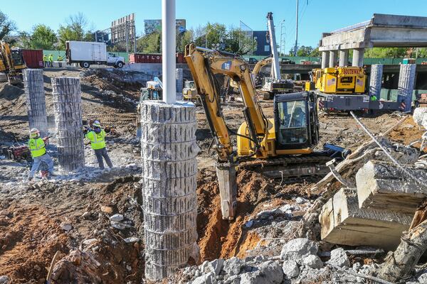 A little over a week from the Atlanta I-85 bridge fire and collapse, the demolition phase has ended and construction has begun on a new span, the Georgia Department of Transportation announced on Friday, April 7, 2017. 