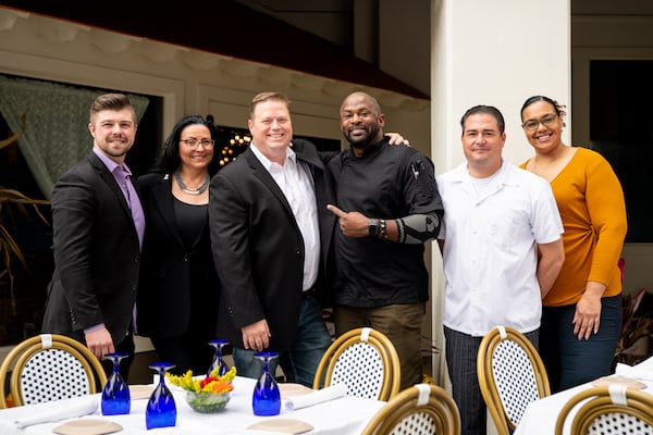 Amalfi team (from left to right) Nicholas Lamb, Janice Weber, Stephen de Haan, Greg Grant, Santiago Echavarria, Veronica Velez. (Mia Yakel for The Atlanta Journal-Constitution)