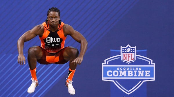 Wide receiver Chris Conley showed his vertical leap at the 2015 NFL scouting combine.