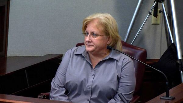 Deborah Taylor, the mother of Leanna Taylor and the grandmother of Cooper, testifies at her former son-in-law Justin Ross Harris' murder trial at the Glynn County Courthouse in Brunswick, Ga., on Tuesday, Nov. 1, 2016. (screen capture via WSB-TV)