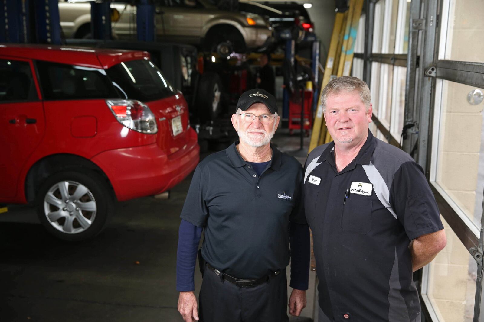 November 9, 2017 - Atlanta, Ga: U.S. military veterans Lowell Hester, left, and his son Scott are shown in their business, Mr. Transmission, Thursday, November 9, 2017, in Sandy Springs. Twice in the last three years, the Hester’s business, Mr. Transmission, have been named the Franchisee of the year. PHOTO / JASON GETZ