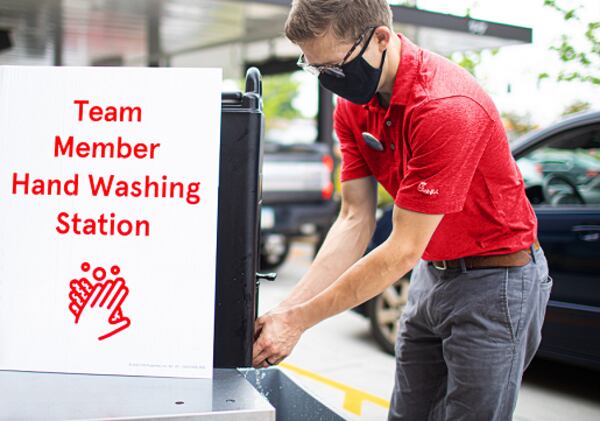 Chick-fil-A is installing new outdoor handwashing stations at its locations.