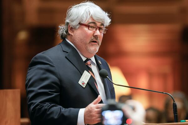 Rep. Lauren McDonald  (R-Cumming) introduces HB 162 which would give a one-time tax credit to taxpayers who filed returns for both 2021 and 2022 on Thursday, February 23, 2023. (Natrice Miller/ natrice.miller@ajc.com) 