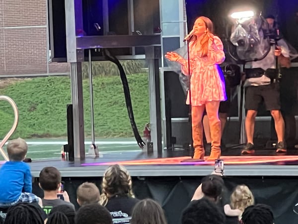 Megan Danielle performs at Douglas County High School during her hometown visit as a top 3 finalist for season 21 of "American Idol." EVELYN ORTEGA/SPECIAL