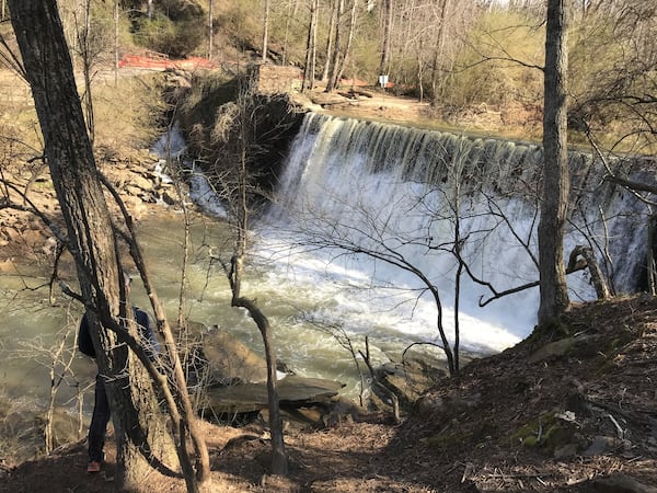 The waterfall at Vickery Creek. SHANE HARRISON / SHARRISON@AJC.COM