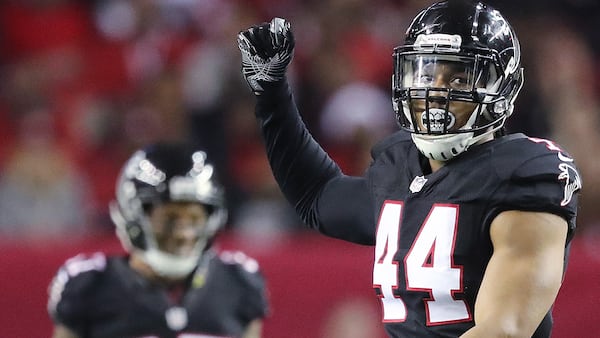 With two games left in the season, Falcons defensive end  Vic Beasley Jr. leads the league in sacks.