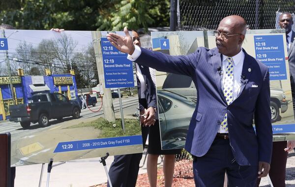 Fulton County District Attorney Paul L. Howard speaks at a news conference on Wednesday, May 15, 2019, to ask for help from the public in the investigation of three police-involved shootings. The DA’s office has posted several billboards around town asking for help. Bob Andres / bandres@ajc.com