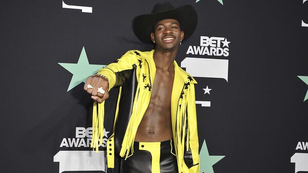 Lil Nas X poses in the press room at the BET Awards on Sunday, June 23, 2019, at the Microsoft Theater in Los Angeles.