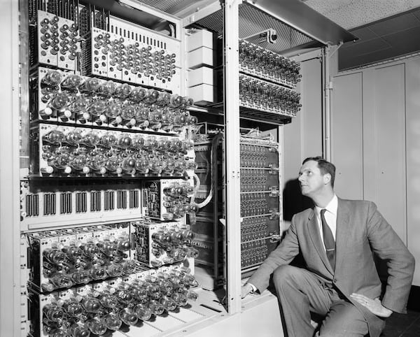 Dr. William F. Atchison, head of the electronic computer center at Georgia Tech, on March 29, 1959. Photo: Kenneth Rogers