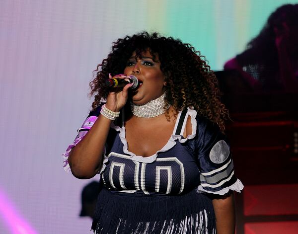  Lizzo opened the AT&amp;T Playoff Playlist Live! concert series at Centennial Olympic Park on Saturday, Jan. 6, 2018 (Akili-Casundria Ramsess/Eye of Ramsess Media)