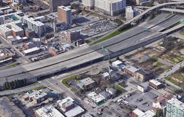 The Downtown Connector as seen on Google Earth in 2022.