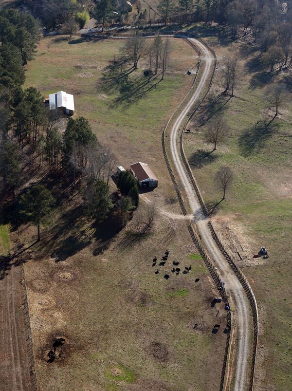 December 12, 2013 Aerials of farm owned by Fulton County Tax Commissioner Arthur Ferdinand off Hutcheson Ferry Road in south Fulton County. BRANT SANDERLIN /BSANDERLIN@AJC.COM