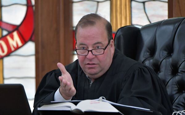 November 26, 2018 Ocilla - Chief Judge of the Tifton Circuit Bill Reinhardt speaks during Monday’s hearing at Irwin County Courthouse. Reinhardt said he isn’t prepared to agree to a change of venue for the trial, which is scheduled to begin April 1, 2019. HYOSUB SHIN / HSHIN@AJC.COM