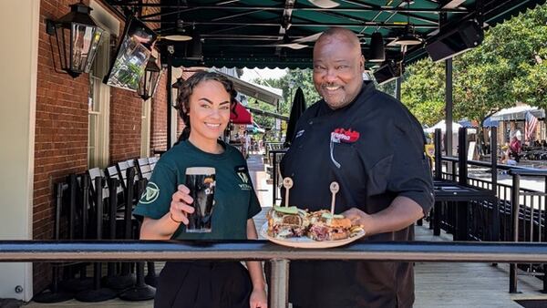 Wexford bartender Celeste Crowley poses with Jason Cummings, executive chef for the River Street Restaurant Group. (Courtesy of Wexford / Nena Hilbert)