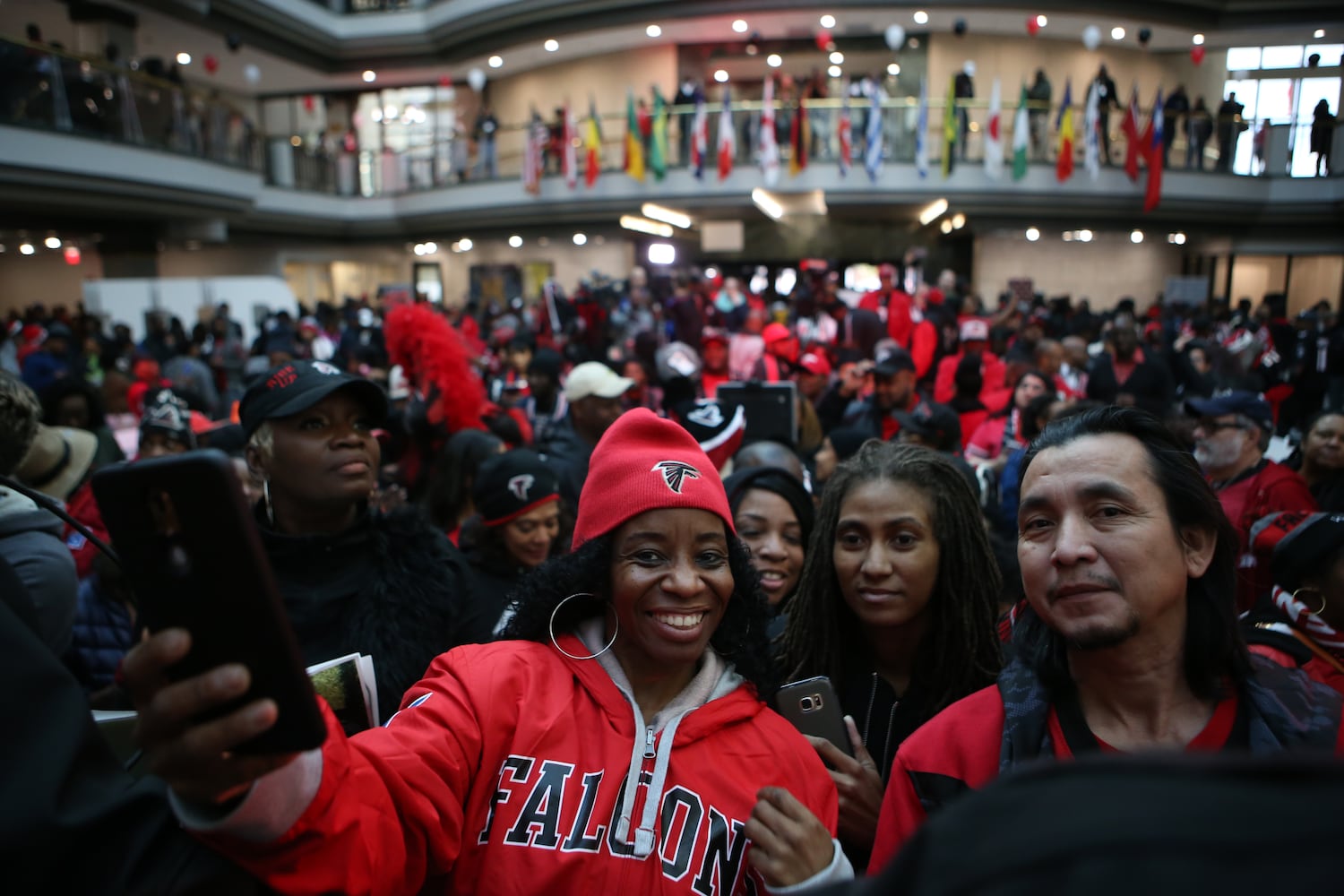 Falcons pep rally at Atlanta City Hall