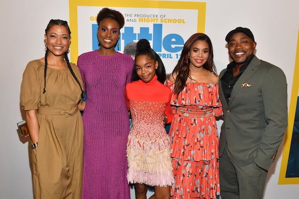 ATLANTA, GEORGIA - APRIL 04:  (L-R) Tina Gordon, Issa Rae, Marsai Martin, Regina Hall, and Will Packer attends "Little" Atlanta red carpet screening at Regal Atlantic Station on April 04, 2019 in Atlanta, Georgia.  (Photo by Paras Griffin/Getty Images for Universal)