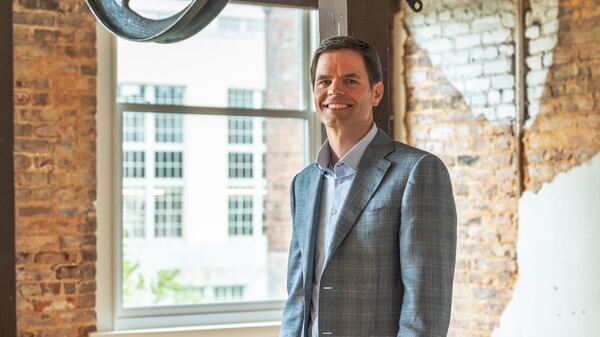 Atlanta Ventures and Atlanta Tech Village founder David Cummings poses for a portrait in South Downtown on Thursday, April 11, 2024, 2024, in downtown Atlanta. (Atlanta Journal-Constitution/Jason Allen)