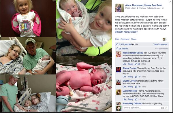 Mama June posted a bunch of pictures to celebrate the new family member!