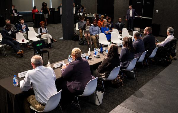 Candidates for Atlanta City Council districts 7, 8, 9, 11 and 12 answer questions during a forum sponsored by the Committee for a Better Atlanta on Tuesday morning, June 8, 2021 in Atlanta. Ben Gray for the Atlanta Journal-Constitution