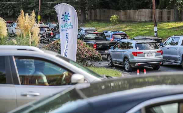 In this file photo, motorists packed the driveway at Atlanta's First Alliance Church, located at 2512 N Druid Hills Road, where Viral Solutions provides COVID-19 testing and vaccinations. (John Spink / John.Spink@ajc.com)

