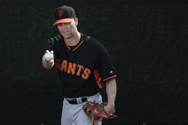 The Braves won't face former Atlanta veteran Tim Hudson in weekend series, which is probably good considering how well he's pitching. (AP photo)