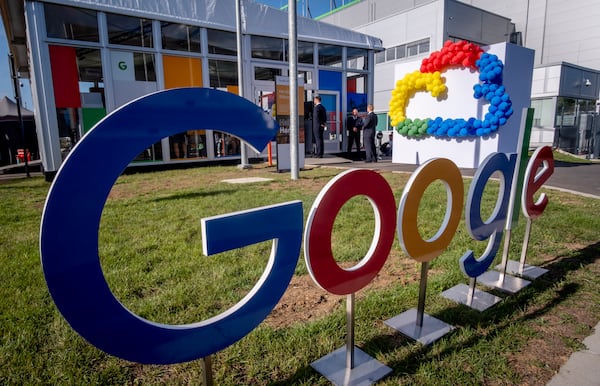 FILE - Google's first datacenter in Germany is pictured during its inauguration in Hanau near Frankfurt, Germany, Oct. 6, 2023. (AP Photo/Michael Probst, File)