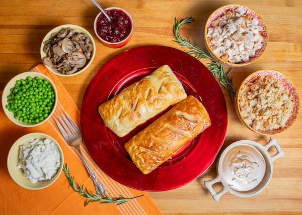 Wrap your leftovers in puff pastry to make a turkey version of beef Wellington. (Aaliyah Man for The Atlanta Journal-Constitution)