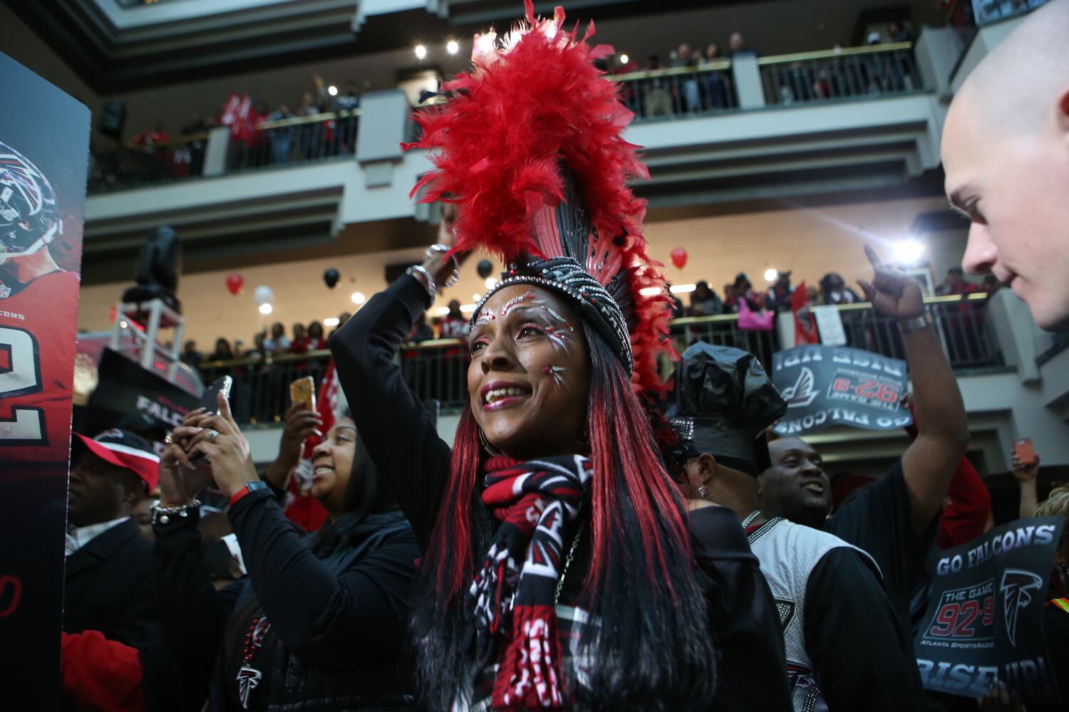 Falcons pep rally at Atlanta City Hall