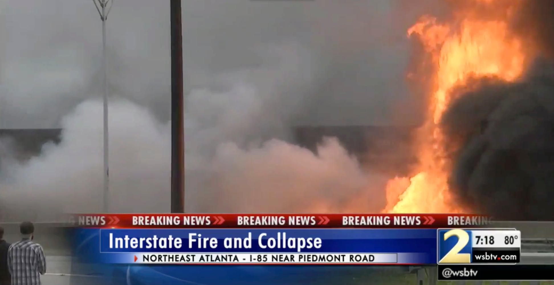 Interstate 85 overpass fire and collapse